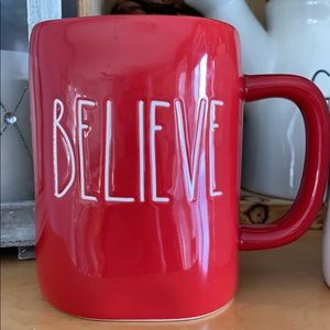 Rae Dunn Believe Mug - Red